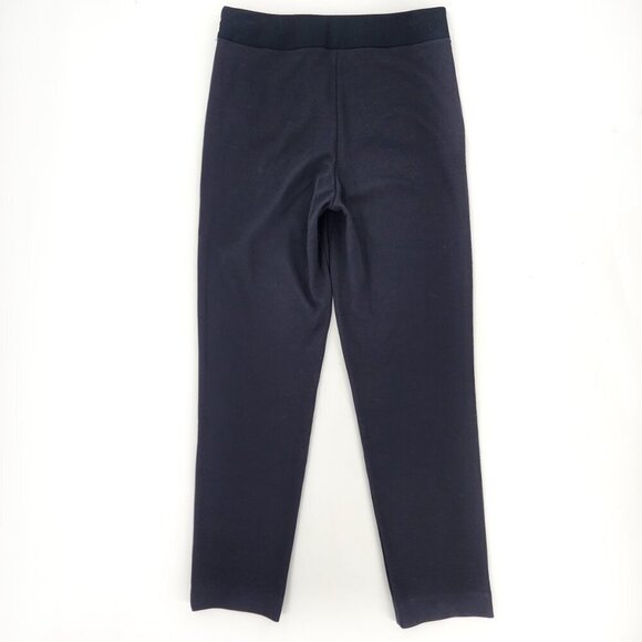 EMPORIO ARMANI High Rise Stretch Pants Navy Side Zip - Picture 2 of 5